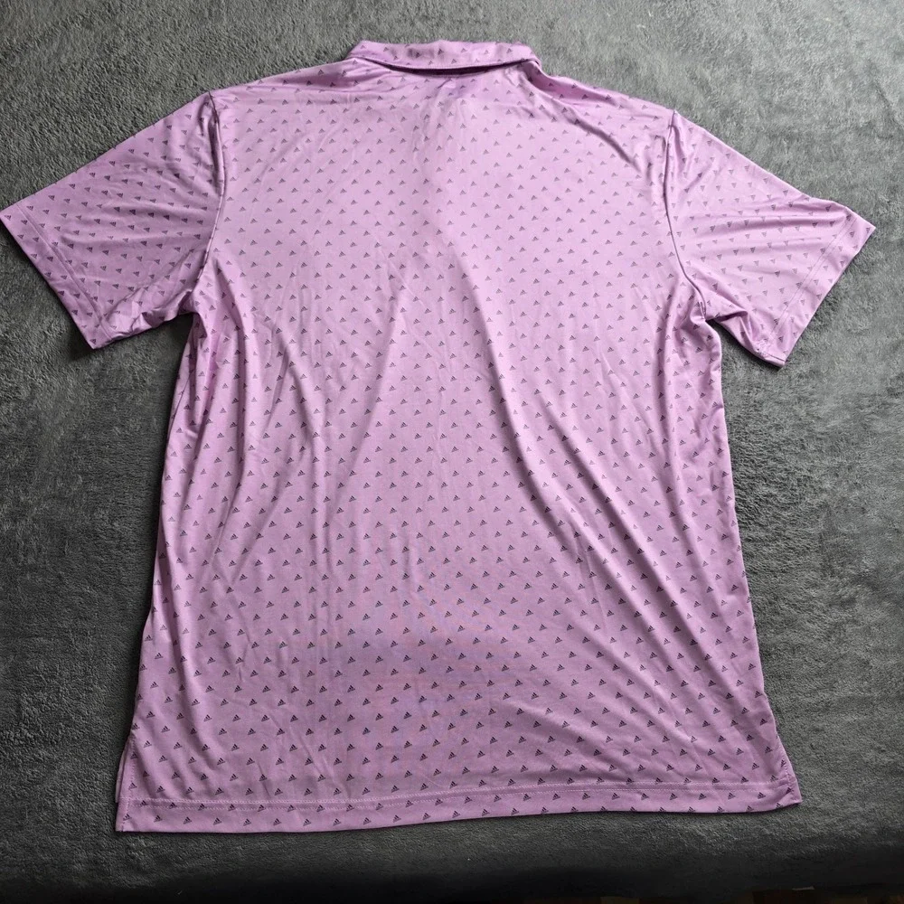 Adidas Adi-Print Bliss Golf Polo Shirt Mens Large Lilac AOP Short Sleeve